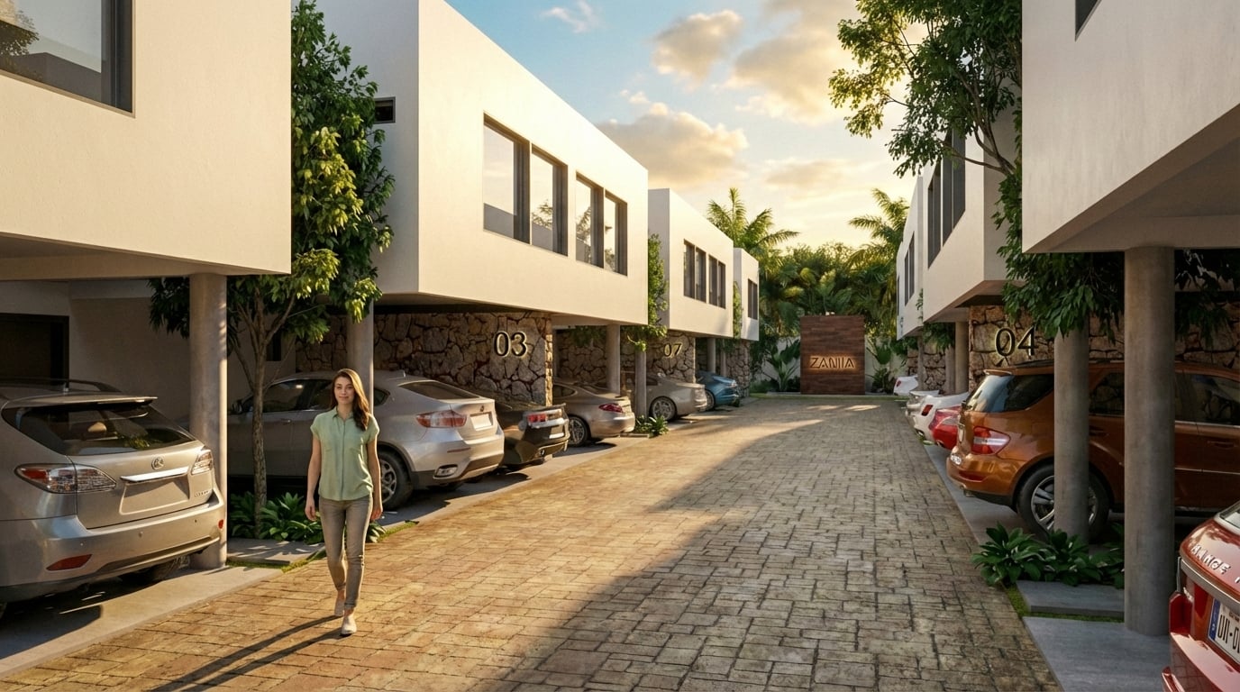 Vista arquitectónica de la fachada Zamia Living